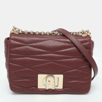 Pre-owned Furla 1927 Small Red Quilted Leather Crossbody Bag
