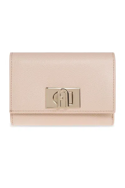 Furla 1927 Twist-lock Compact Wallet In Neutral