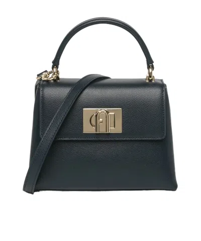 Furla Leather Mini Bag With Detachable Strap And Metal Hardware In Black