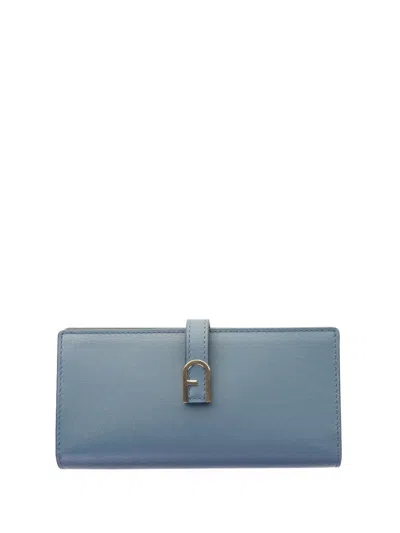 Furla 229 / 5.000  Continental Xl Wallet, Gray/blue - Interior Open Pocket - ??adjustable Leath