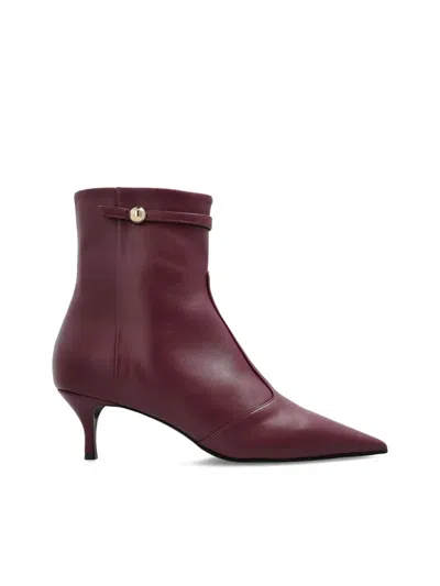 Furla 60mm Leather Heeled Boots In Brown