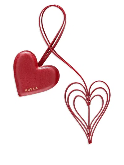 Furla Allegra Heart Printed Charm In Red