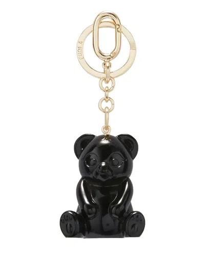 Furla Allegra Panda-shaped Keyring In Black