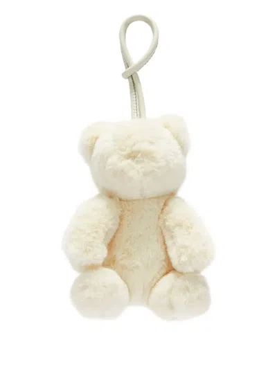 Furla Allegra Charm Bianco White Smooth Teddy Montouk Fabric Woman