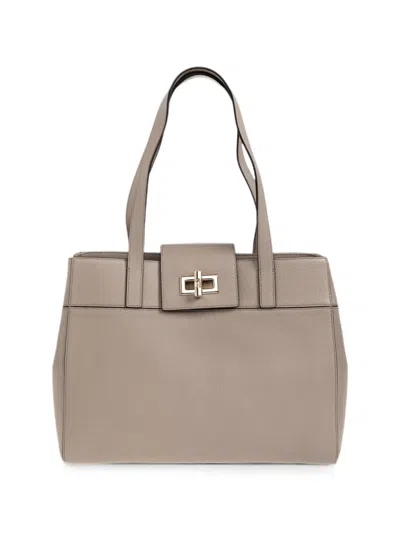 Furla Amelia Large Leather Tote Bag In Brown