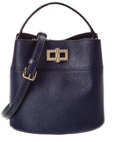 Furla Amelia Leather Bucket Bag In Blue