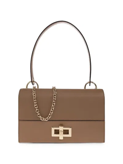 Furla Amelia Leather Shoulder Bag In Brown