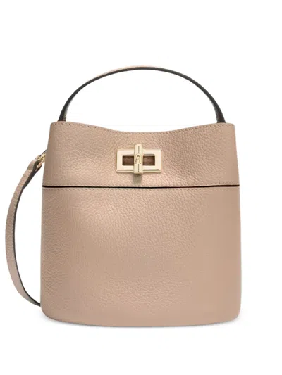 Furla Amelia Leather Top-handle Bucket Bag In Neutral