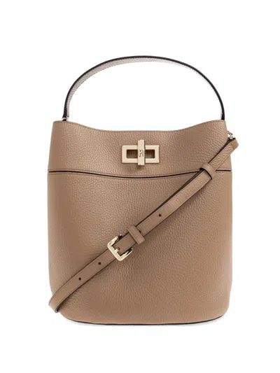 Furla Medium Amelia Logo-plaque Tote Bag In Brown