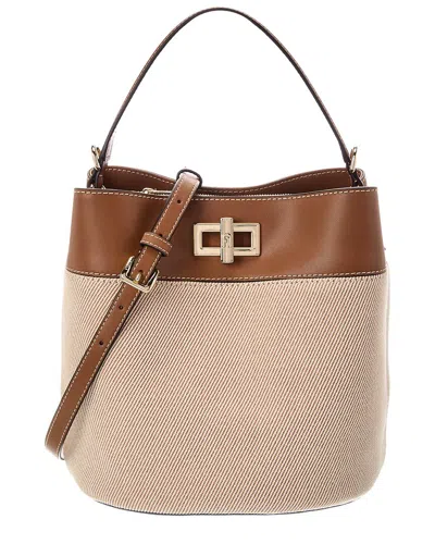Furla Amelia Medium Leather Bucket Bag In Neutral