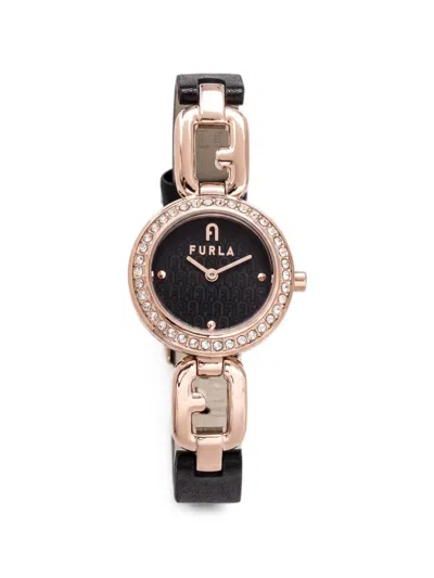 Furla 아치 크리스털 장식 25mm 시계 In Gold