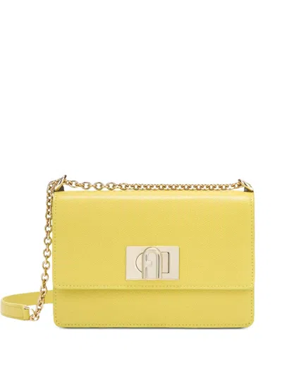 Furla Arch Logo Grained Leather Crossbody In Animal Print