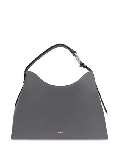 Furla Arch-motif Leather Tote Bag In 2269s Soil