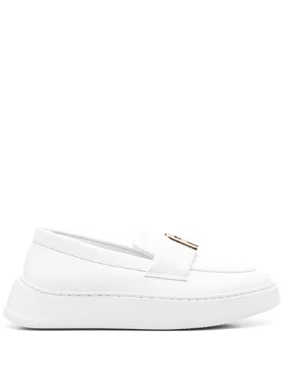 Furla Arch-motif Loafers In White