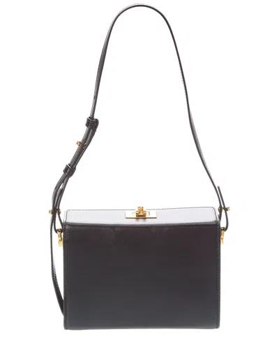 Furla Arco Leather Shoulder Bag In Black