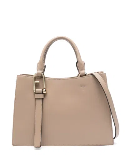 Furla Arcosfera-detail Leather Tote Bag In Neutrals