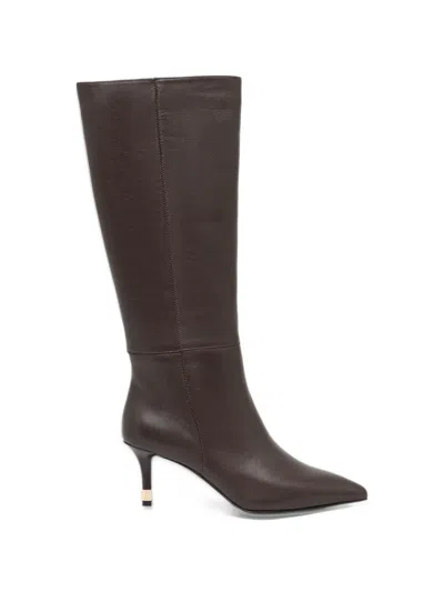 Furla Aria Pointed-toe Leather Boots In Brown
