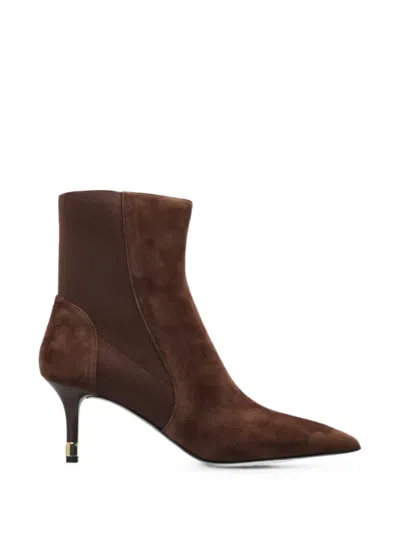 Furla Aria Suede Ankle Pumps Pointed Toe In Brown