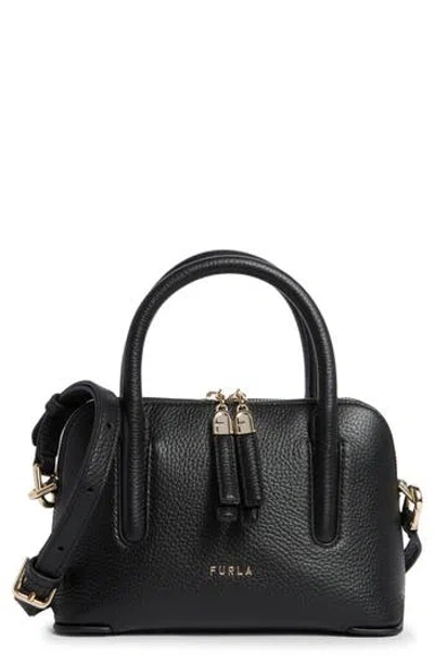 Furla Atmosfera Mini Dome Tote In Black