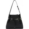 Furla Aura Belted Leather Shoulder Bag In Nero