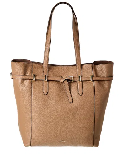 Furla Aura Large Leather Tote In Purple