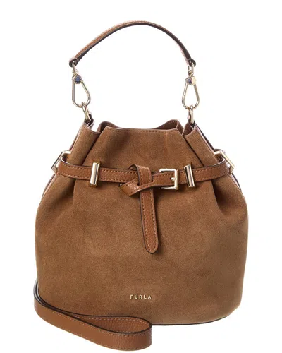 Furla Aura Leather Mini Bag In Brown