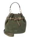 Furla Aura Leather Mini Bag In Green