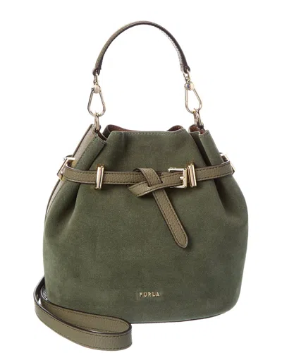 Furla Aura Leather Mini Bag In Green