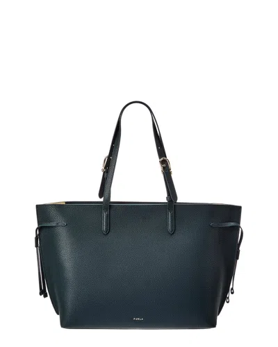 Furla Ava Large Leather Tote In Green