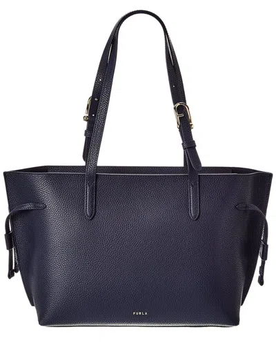 Furla Ava Leather Tote In Blue