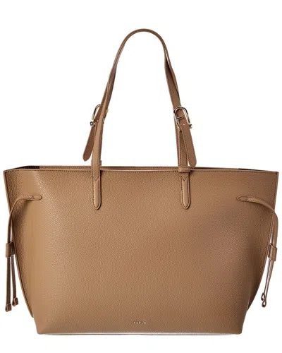 Furla Ava Leather Tote In Brown