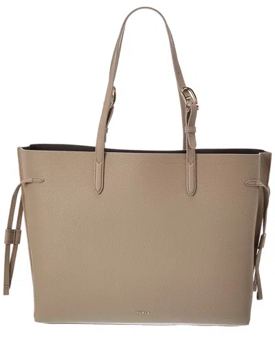 Furla Ava Leather Tote In White