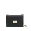 Furla Structured Black Shoulder Bag With Gold-tone Clasp