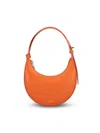 Furla Smooth Crescent Shoulder Bag With Zippered Closure In Orange
