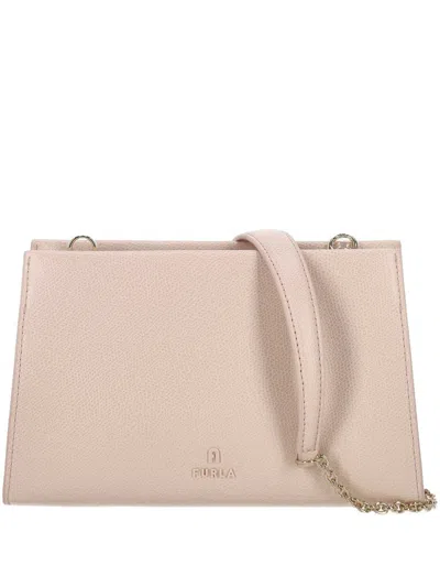 Furla Textured Chain Strap Shoulder Bag In Neutral