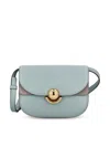 Furla Light Blue Leather Mini Sfera Crossbody Bag In Gray