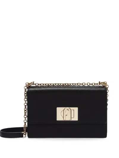 Furla 1927 Leather Mini Crossbody Bag In Black