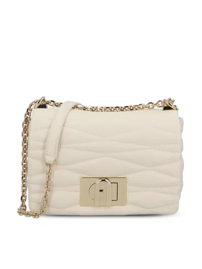 Furla 1927 Quilted Medium Shoulder Bag In Beige