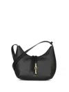Furla Curved Black Calf Leather Shoulder Bag In Black