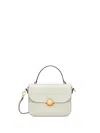 Furla Leather And Suede Handbag In White