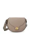 Furla Logo Plque Foldover-top Shoulder Bag In Gray+tons