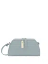 Furla Goccia Mini Bag In Leather Color Light Blue In Grey