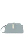Furla Goccia Mini Bag In Leather Color Light Blue In Grey
