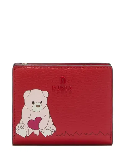 Furla Bear-print Wallet In Red
