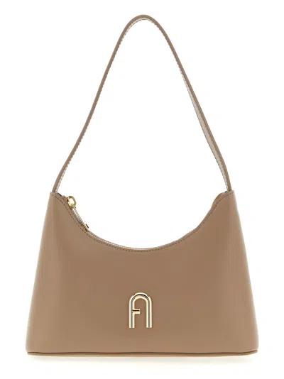 Furla Beige Diamante Mini Shoulder Bag In Nude