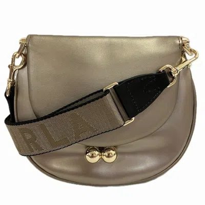 Pre-owned Furla Beige Gold Leather Shoulder Bag () In Beige, Gold