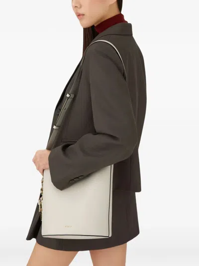 Furla Beige Leather Magnetic Closure Bag