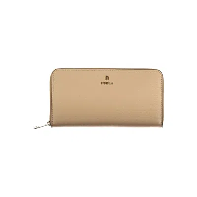 Furla Beige Leather Woman Wallet In Neutral