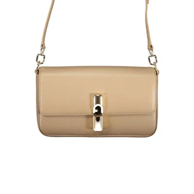 Furla Beige Leather Women's Shoulder Women's Bag In Sand