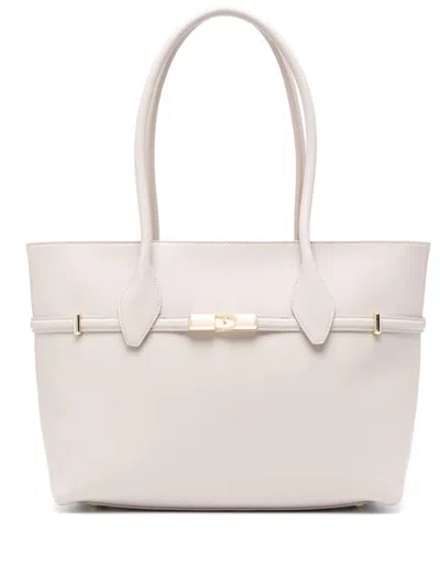 Furla Belted Tote Bag In Neutrals